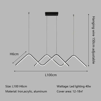 Modern white geometric led pendant light dining room chandelier