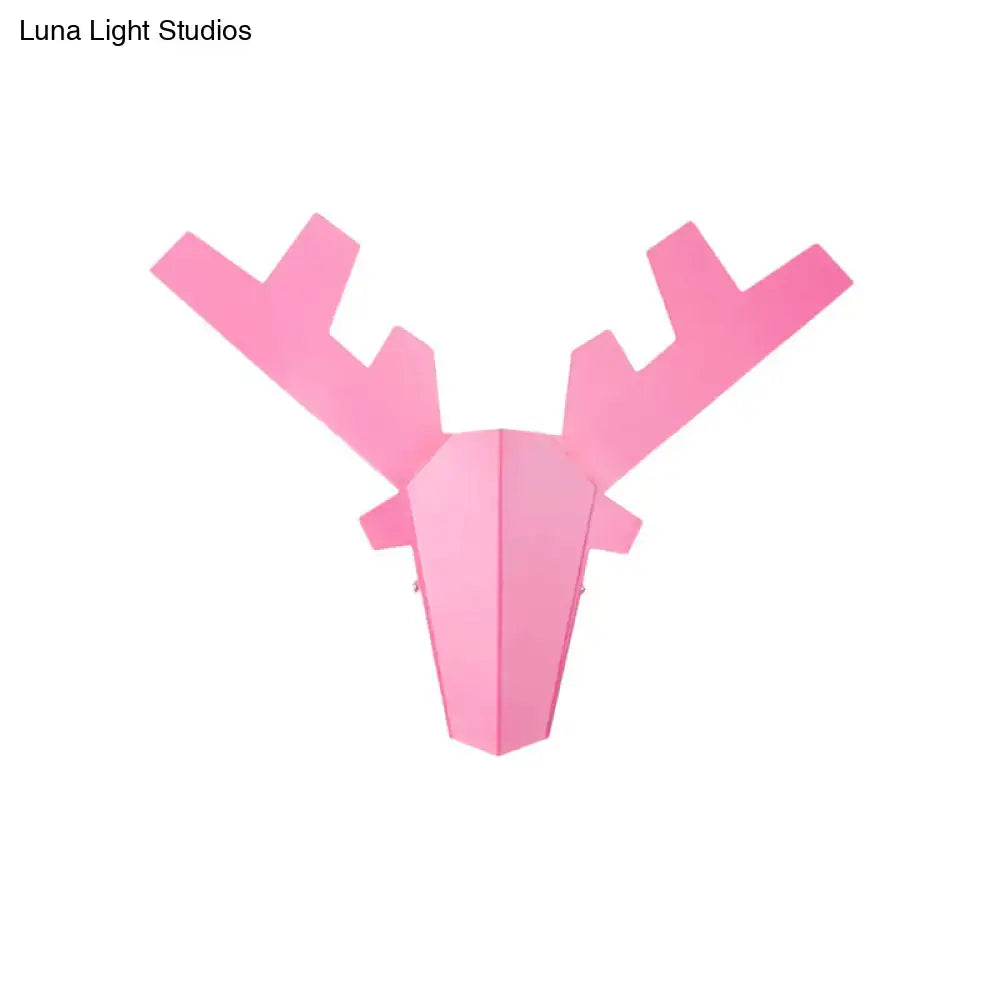Modern white geometric reindeer wall lamp bedroom sconce light