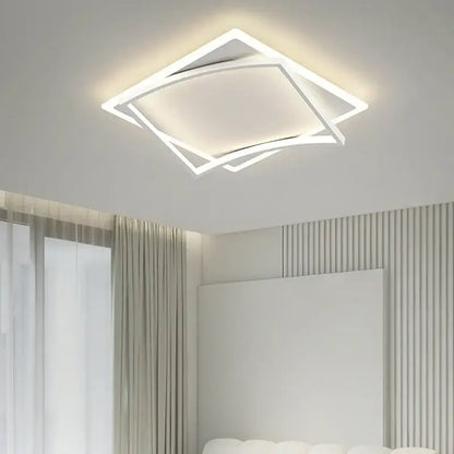 Modern white geometric square led ceiling light for living room