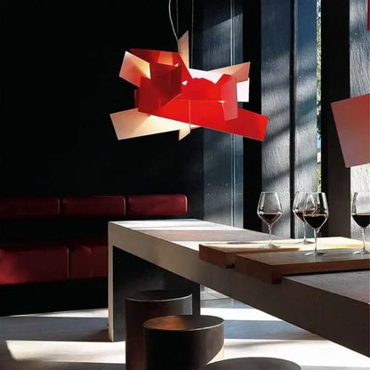 Modern white geometric stacking pendant lamp for living room