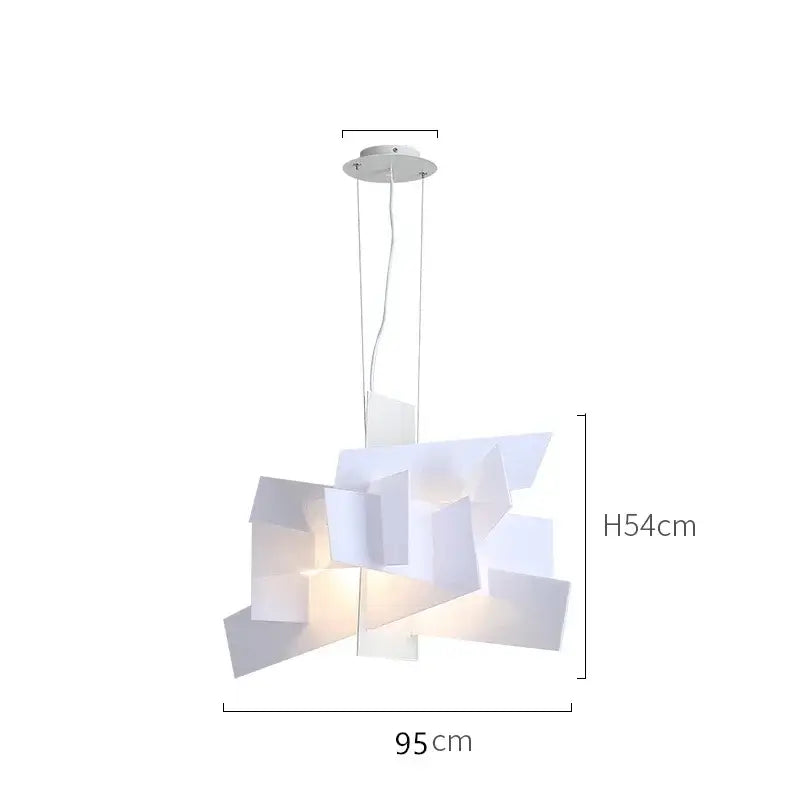 Modern white geometric stacking pendant lamp for living room