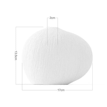 Modern white geometric stripes ceramic vase living room decor