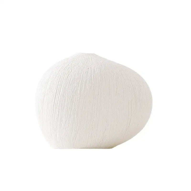Modern white geometric stripes ceramic vase living room decor