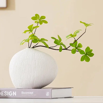 Modern white geometric stripes ceramic vase living room decor