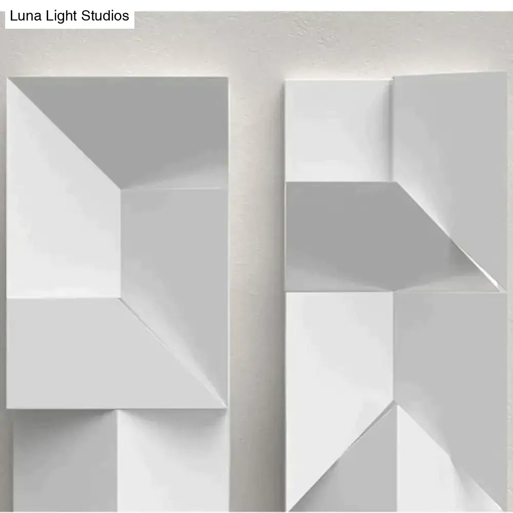 Modern white geometric wall lamp living room illuminated art