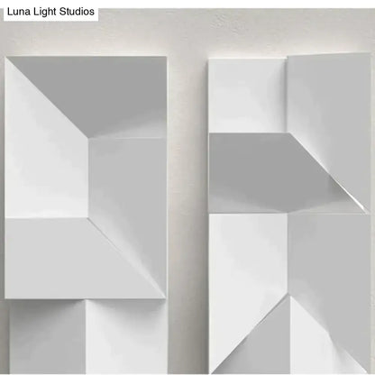 Modern white geometric wall lamp living room illuminated art