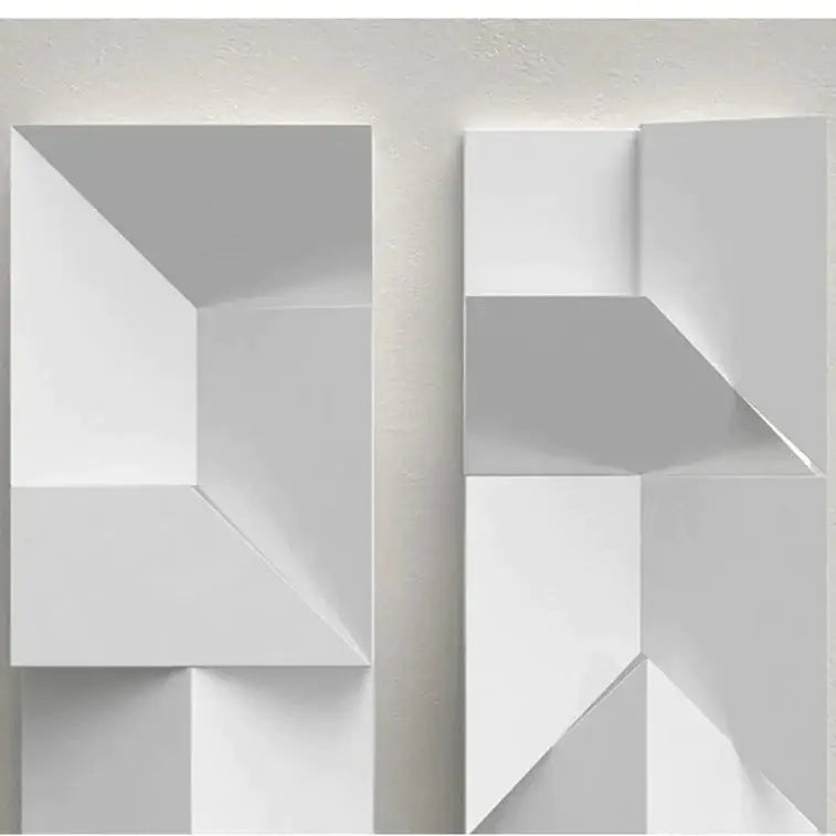 Modern white geometric wall lamp living room illuminated art
