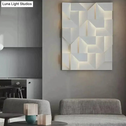 Modern white geometric wall lamp living room illuminated art