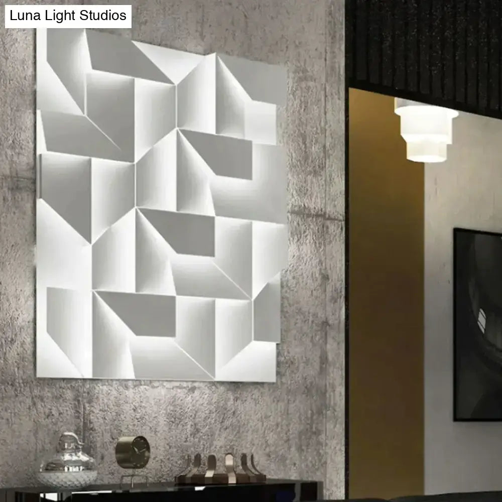 Modern white geometric wall lamp living room illuminated art