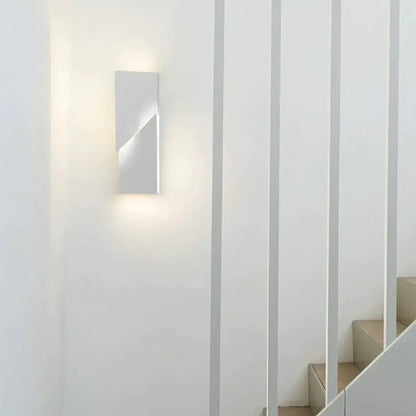 Modern white geometric wall lamp living room illuminated art