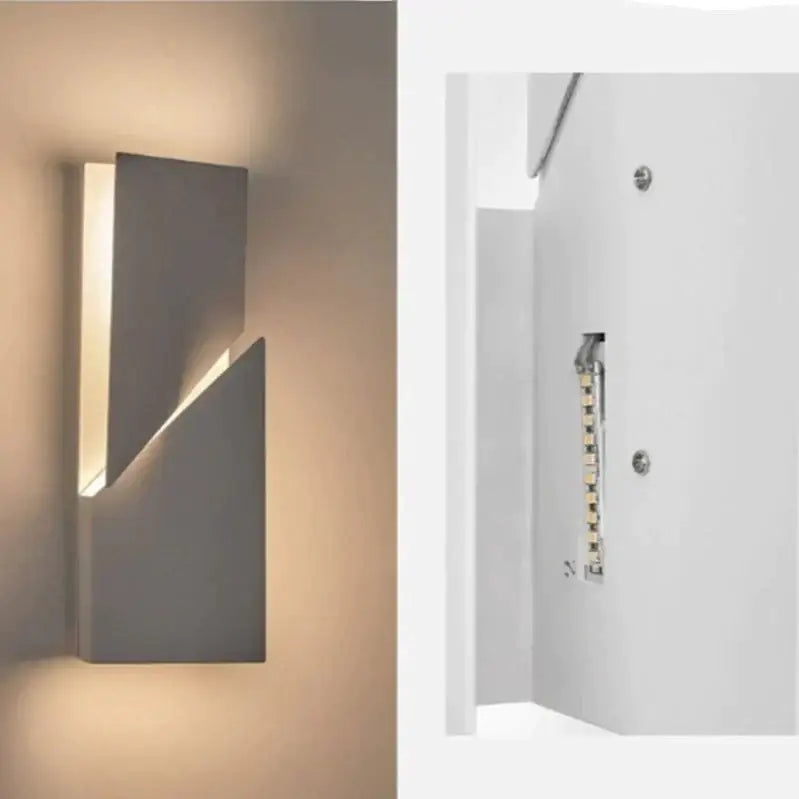 Modern white geometric wall lamp living room illuminated art