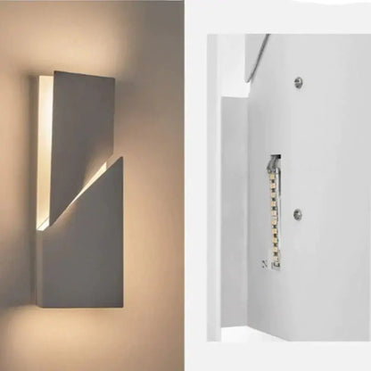 Modern white geometric wall lamp living room illuminated art