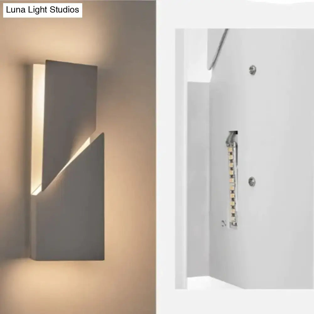 Modern white geometric wall lamp living room illuminated art