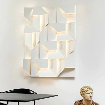 Modern white geometric wall lamp living room illuminated art