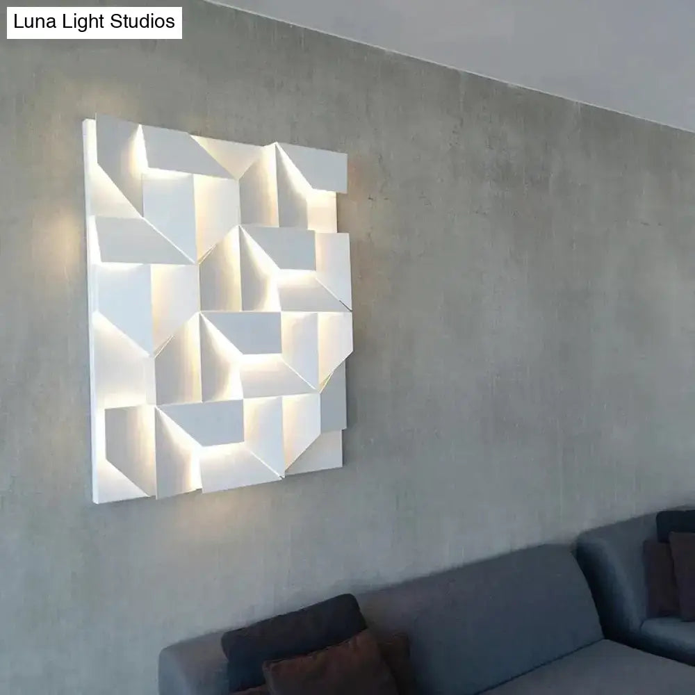 Modern white geometric wall lamp living room illuminated art