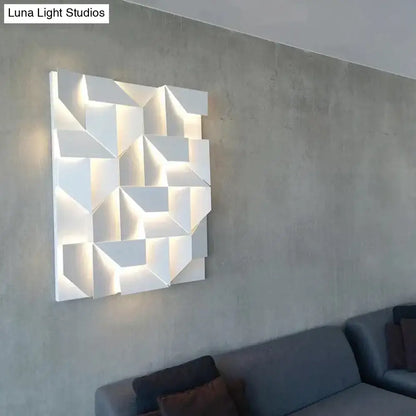 Modern white geometric wall lamp living room illuminated art