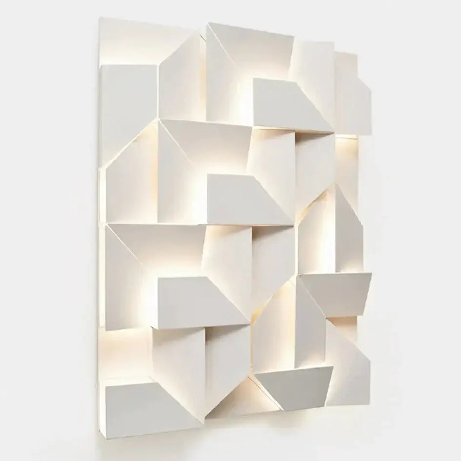 Modern white geometric wall lamp living room illuminated art