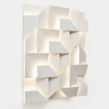 Modern white geometric wall lamp living room illuminated art