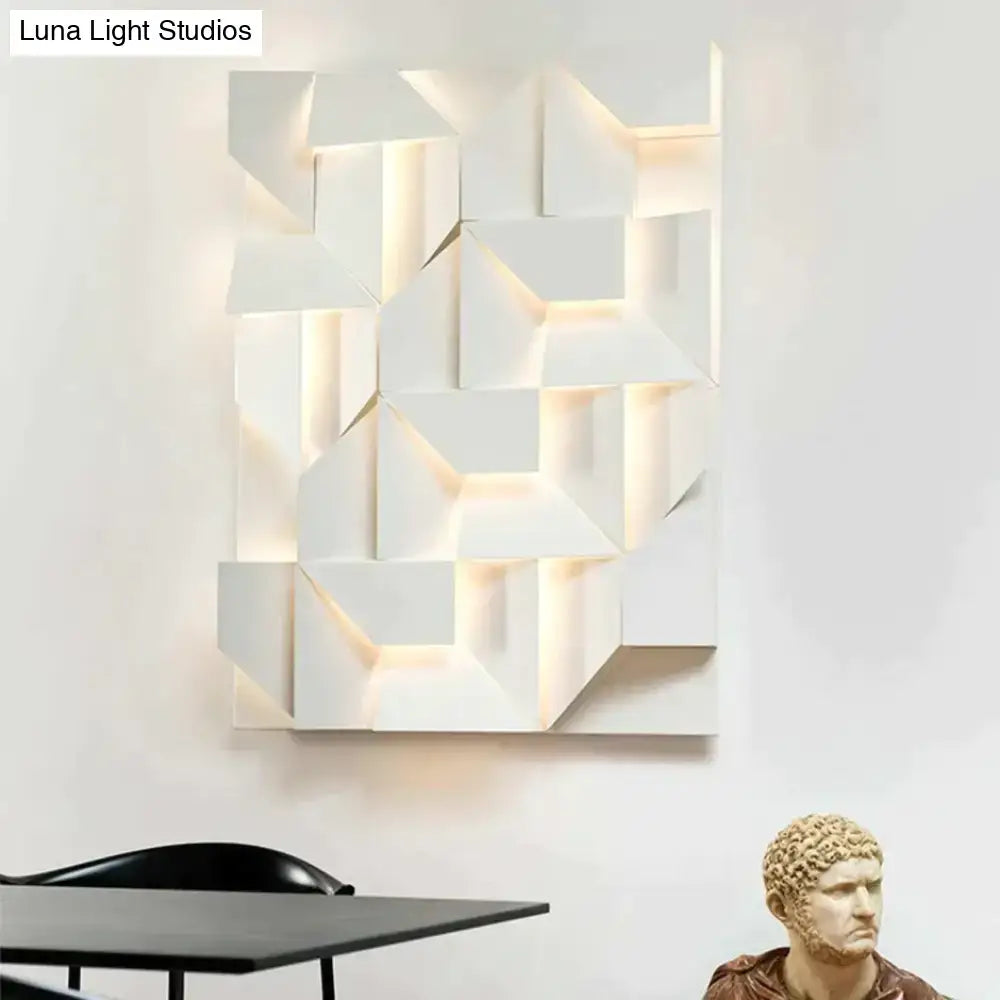 Modern white geometric wall lamp living room illuminated art