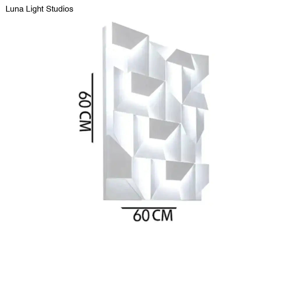 Modern white geometric wall lamp living room illuminated art