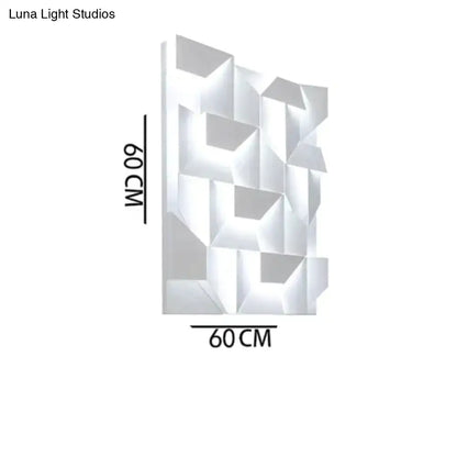 Modern white geometric wall lamp living room illuminated art