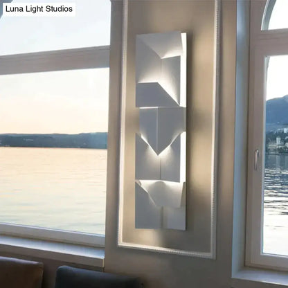 Modern white geometric wall lamp living room illuminated art