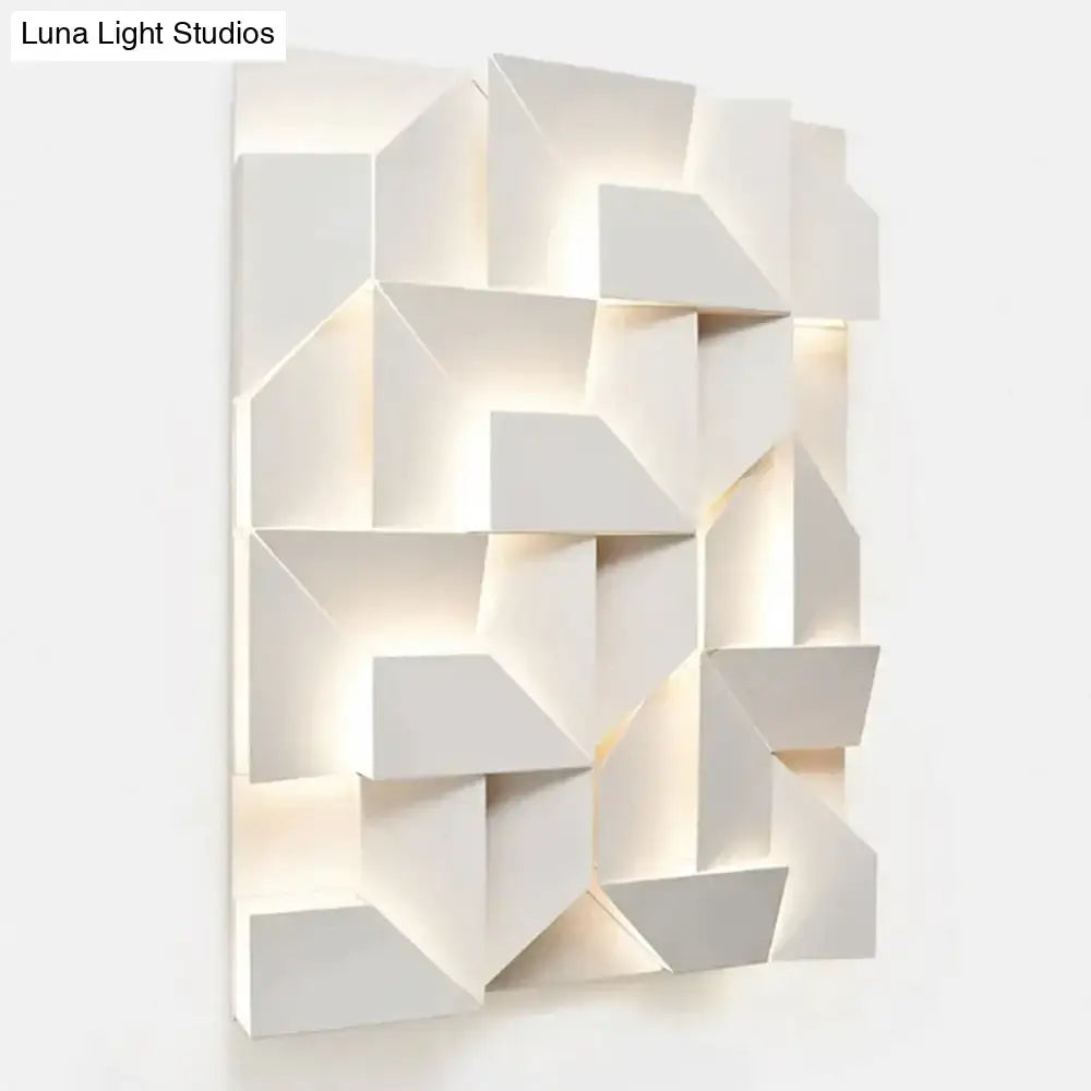 Modern white geometric wall lamp living room illuminated art