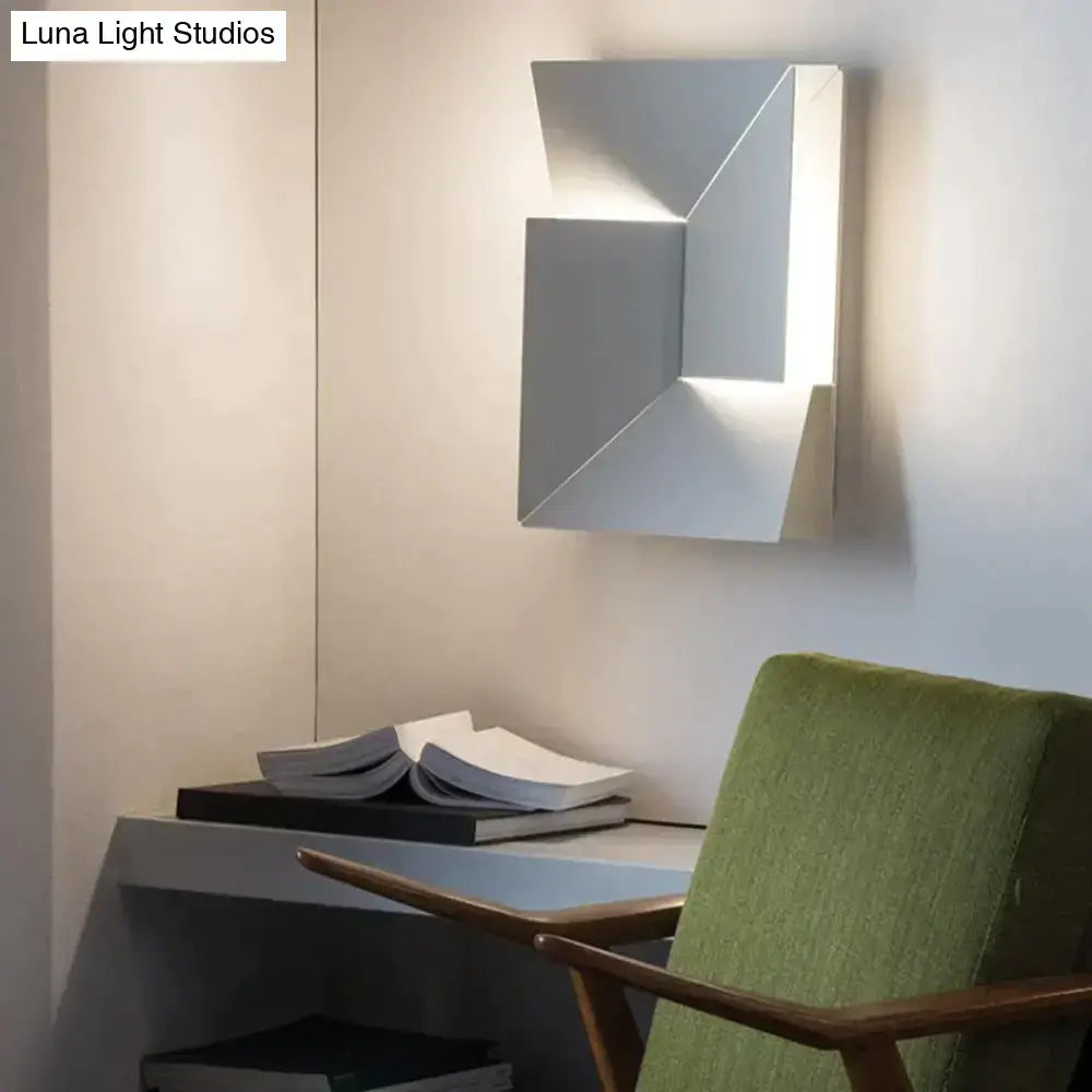 Modern white geometric wall lamp living room illuminated art