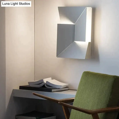 Modern white geometric wall lamp living room illuminated art