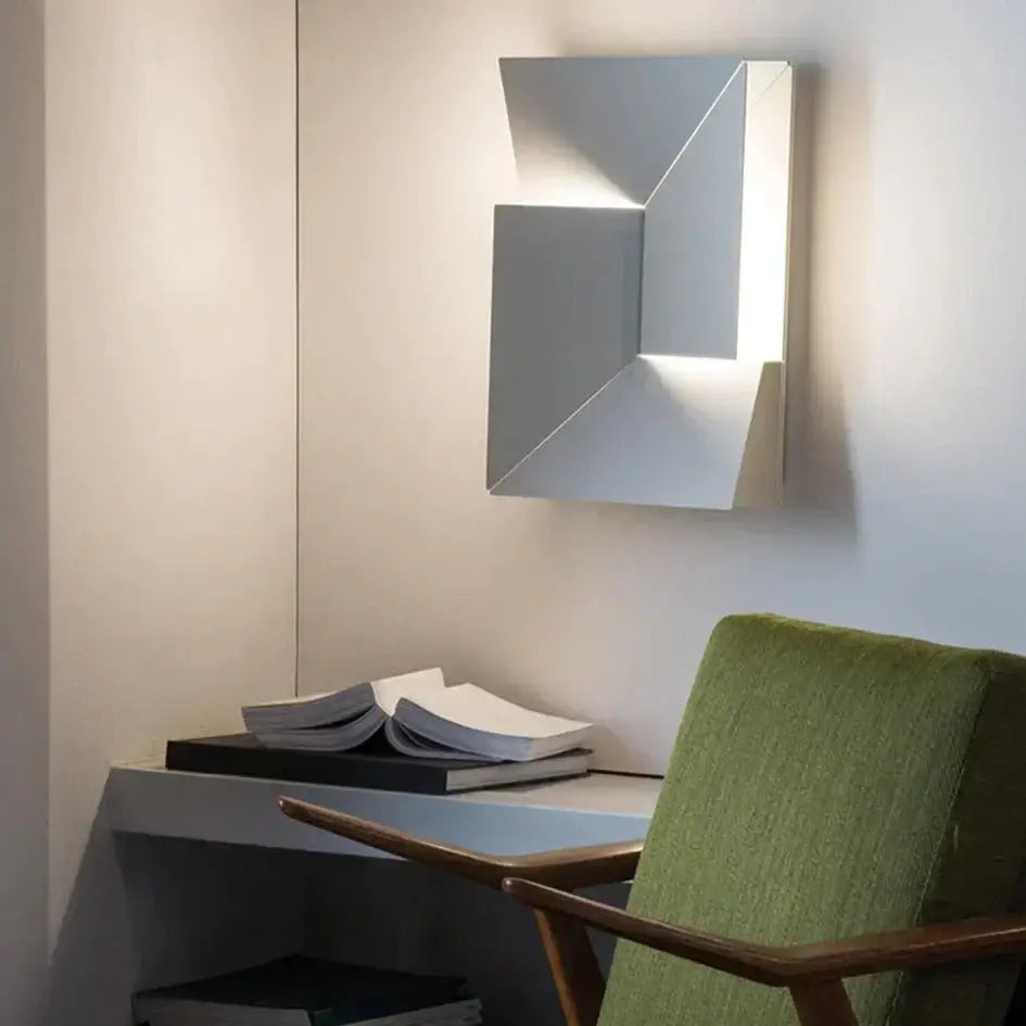 Modern white geometric wall lamp living room illuminated art