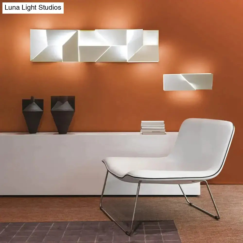 Modern white geometric wall lamp living room illuminated art