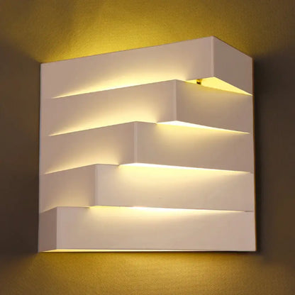 Modern white geometric wall mounted lighting living room sconce