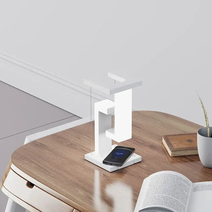 Modern white geometric wireless charger desk lamp bedroom light