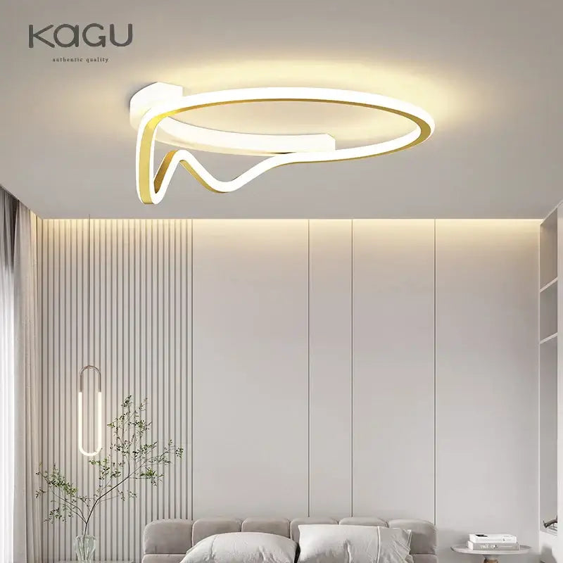 Modern white geometry round led ceiling light for living room