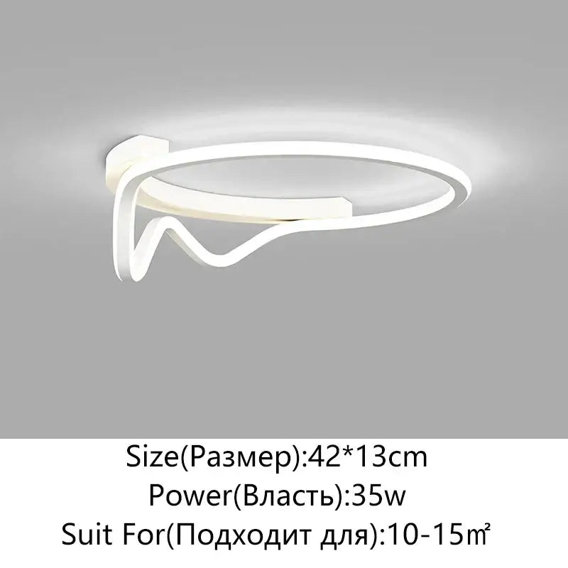 Modern white geometry round led ceiling light for living room