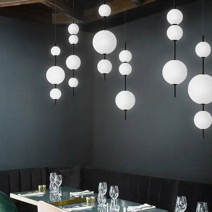 Modern white glass ball led pendant light – kitchen & dining room