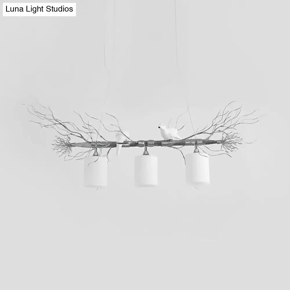 Modern white glass bird pendant light – kitchen ceiling island