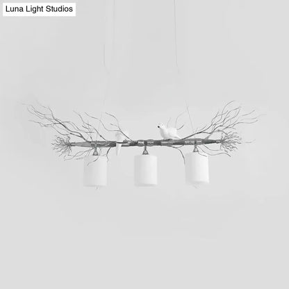 Modern white glass bird pendant light – kitchen ceiling island