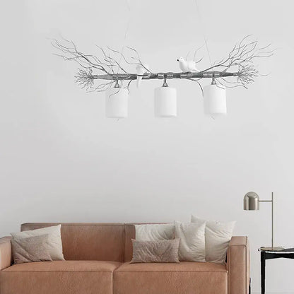 Modern white glass bird pendant light – kitchen ceiling island