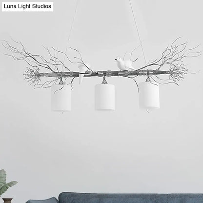 Modern white glass bird pendant light – kitchen ceiling island