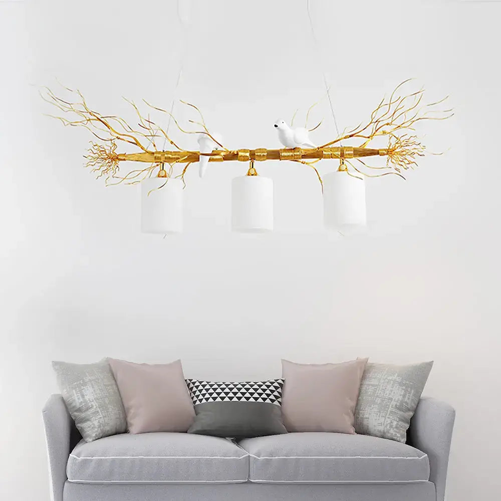 Modern white glass bird pendant light – kitchen ceiling island