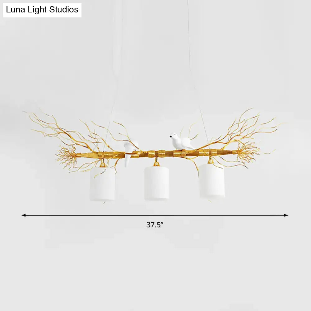 Modern white glass bird pendant light – kitchen ceiling island