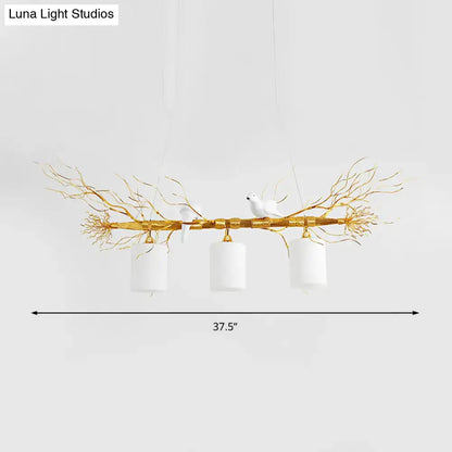 Modern white glass bird pendant light – kitchen ceiling island