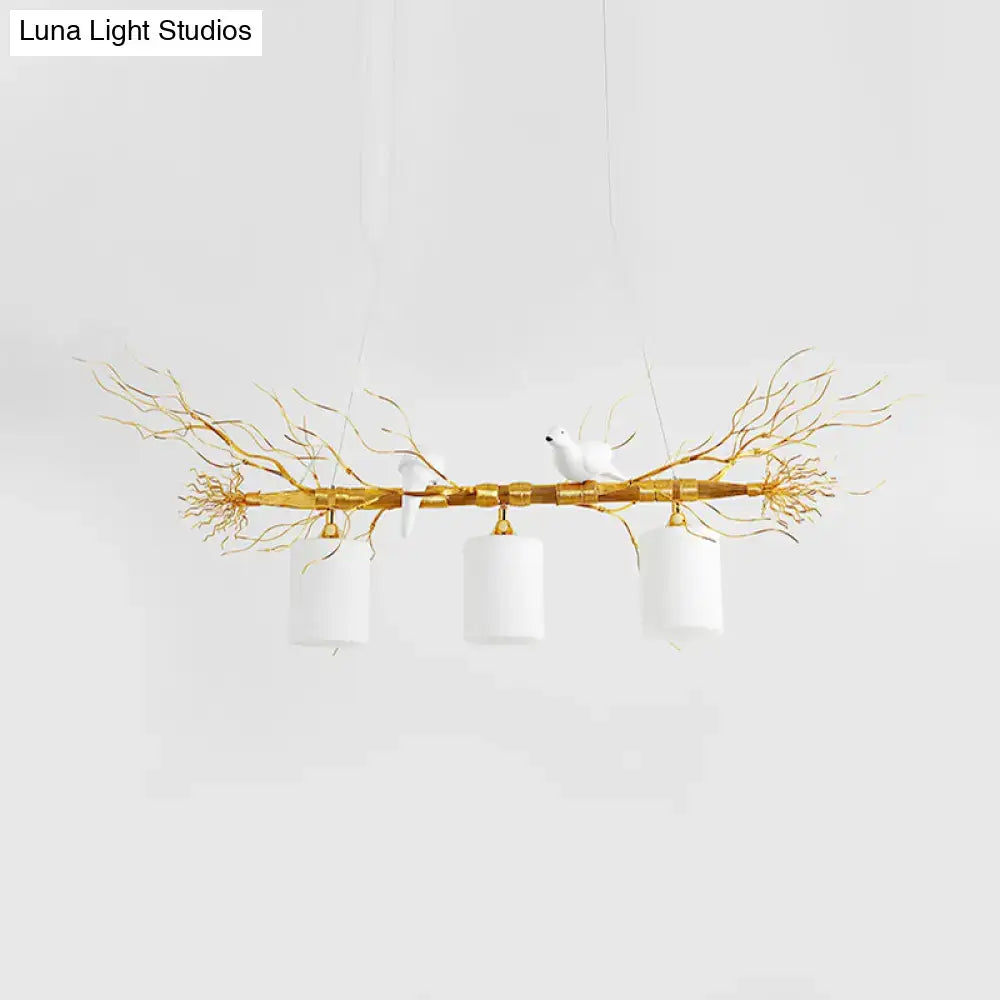 Modern white glass bird pendant light – kitchen ceiling island
