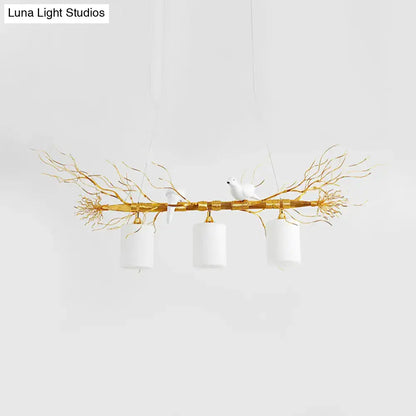 Modern white glass bird pendant light – kitchen ceiling island