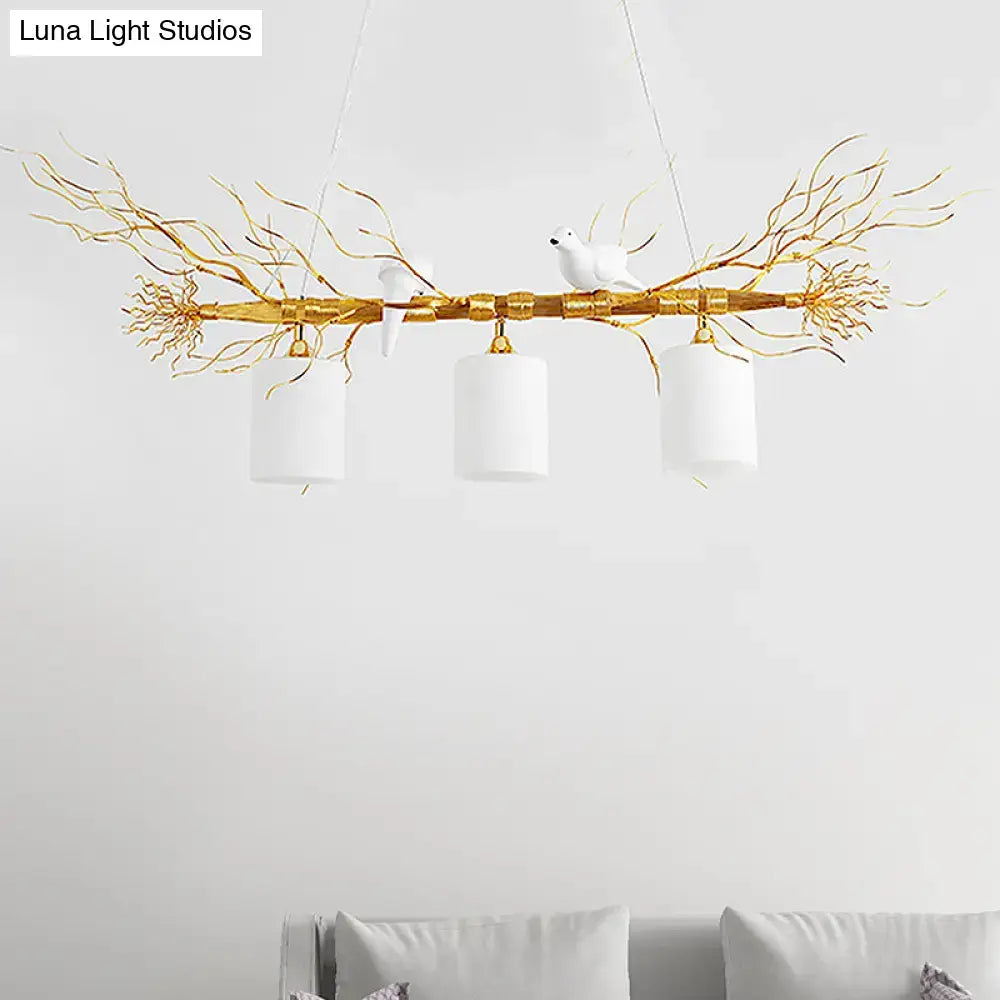 Modern white glass bird pendant light – kitchen ceiling island