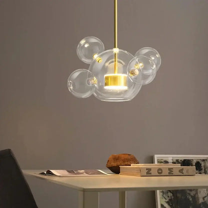Modern white glass bubble chandelier for living room atmosphere