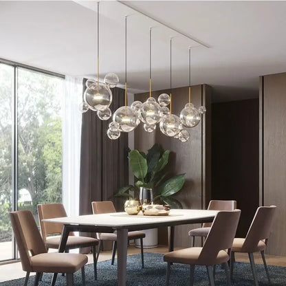 Modern white glass bubble chandelier for living room atmosphere
