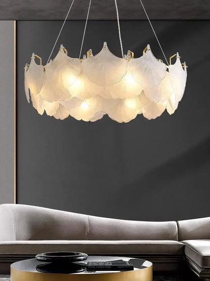 Modern white glass chandelier led circle pendant – dining room