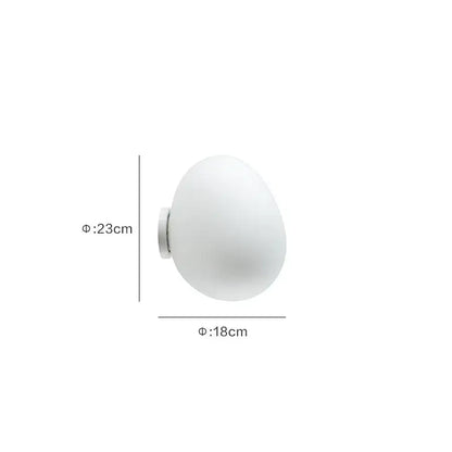 Modern white glass egg wall sconces bedroom wall lamp